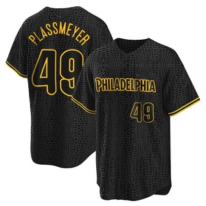 Men's Philadelphia Phillies Michael Plassmeyer Black Snake Skin City Jersey - Replica