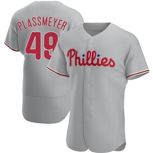 Men's Philadelphia Phillies Michael Plassmeyer Gray Road Jersey - Authentic