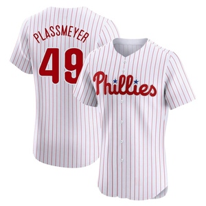 Men's Philadelphia Phillies Michael Plassmeyer White Home Jersey - Elite