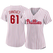 Women's Philadelphia Phillies Cristopher Sanchez White 2022 World Series Home Jersey - Authentic