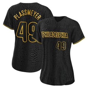 Women's Philadelphia Phillies Michael Plassmeyer Black Snake Skin City Jersey - Authentic